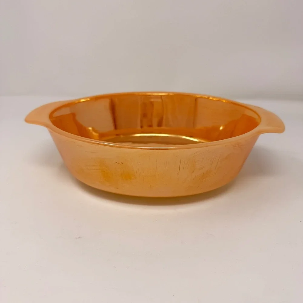 Vintage Fire King Peach Luster Oval Au Gratin Casserole Dish‎ Anchor Hocking